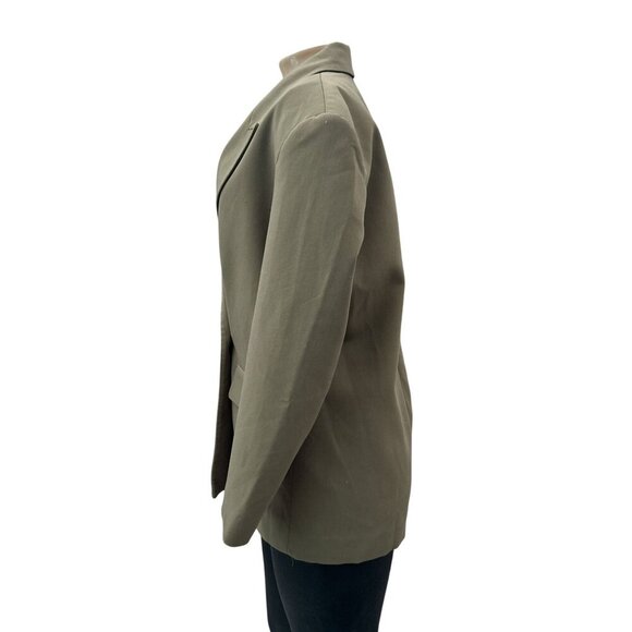 ZARA Womens Blazer Jacket Double-Breasted Oversize Pockets Long‎ Sleeve Khaki XS - Picture 7 of 16